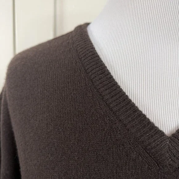 Nordstrom‎ Lambs' Wool Brown V-Neck Knit Sweater Men's XLarge Tall XLT Career